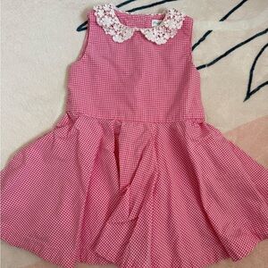 Ralph Lauren Gingham Dress with Lace Detail